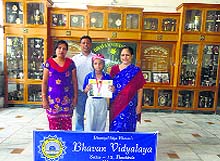 Skater Sarthak Grover in a jubilant mood at Bhavan Vidyalaya, Sector 15, Panchkula