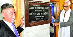 Jammu and Kashmir Governor NN Vohra inaugurates the Ladakh International Centre at Leh on Friday