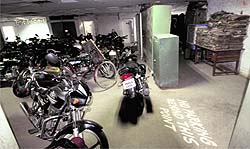 Some offices are functioning from the basement of the Muncipal Corporation, which is a parking lot for two-wheelers
