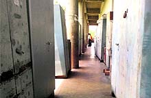 almirahs lined on both sides of the corridor at the office, in Chandigarh
