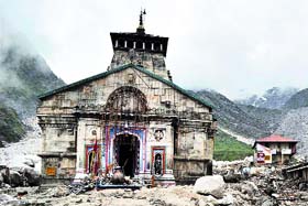 The ravaged Kedarnath shrine after last years flash floods