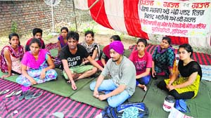 GADVASU students protest on the campus.
