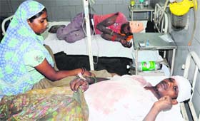 Kuldeep Singh and Surjit Singh, who were injured in the roof collapse, admitted to the GNDH in Amritsar on Monday.