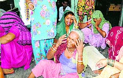Inconsolable family members of the child who died in the mishap