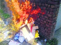 Samples being destroyed at the General Hospital, Sector 6, Panchkula.
