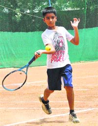 Arshjot in action during a match in Sector 44, Chandigarh, on Tuesday