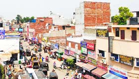 Illegal hotels and guest houses near the Golden Temple in Amritsar.