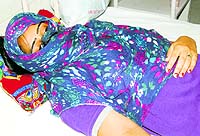 The victim at the Sirsa General Hospital on Wednesday