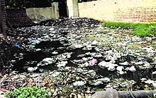 One of the choked main drains in Faridabad