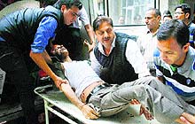 An injured persons being rushed to the IGMC in Shimla on Wednesday