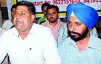 Members of the General Line Teachers Forum address mediapersons in Jammu on Thursday