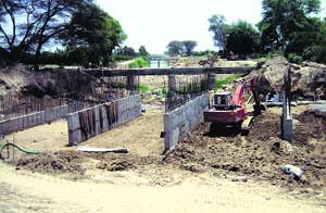 The under-construction bridge on the Abohar-Sriganganagar National Highway.