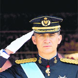 Spains King Felipe VI salutes the Congress of Deputies in Madrid on Thursday. 