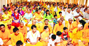 Educationists and students take part in the inaugural session of a three-day teachers camp at Dev Sanskriti University in Haridwar on Friday.
