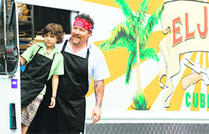 Emjay Anthony and Jon Favreau