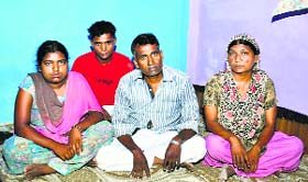 Sodhi with his family in Chitton village, Hoshiarpur.