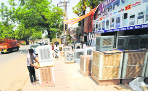 A shop owner brought goods back on the pavement soon after he was served a challan for encroachment in the Industrial Area, Chandigarh, on Saturday.