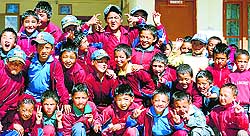 children at Mahabodhi Residential School, Leh