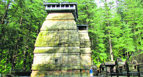 A view of the Dandeswar temple, which is the largest temple