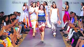 Farah Sanjana reflects the colours of flamingos from France.