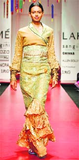 A Bhutan inspired dress by  Agni Mitra Paul