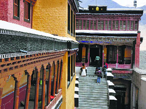 The Thiksey monastery in Leh 