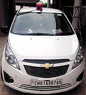 The car in police custody in Mohali on Monday