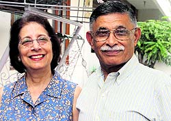Brig (retd) Behram M Panthki along with his wife Zenobia 