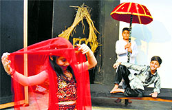 Children enact a scene in the play,Mission H2O, in Jammu