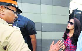 Bollywood actress Preity Zinta arrives at the BCCI headquarters in Mumbai on Tuesday.