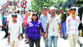 The victim family of Chandigarh comes out from the DC office in Shimla on Wednesday.