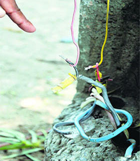 Loose electricity wires pose a threat to commuters at AC Market, Civil Hospital, Civil Lines and Bhadaur House in Ludhiana. 