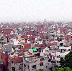 A view of the outside city area of the Golden Temple in Amritsar. 