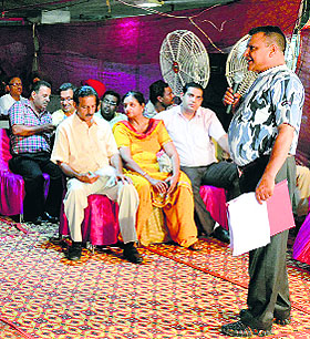 The auction under way in Ludhiana.