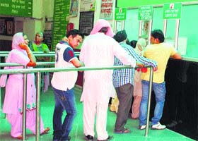 The registration counter at the Civil Hospital in Amritsar on Saturday