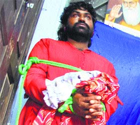 Violating norms, SPCA office- bearers tied a person, who was allegedly selling tiger parts in a market in Amritsar on Saturday