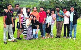 Students of a local engineering college during the student- exchange programme to overseas countries in Jalandhar