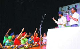 Participants at Puppet making workshop in Amritsar on Saturday