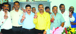 The newly elected team of the CCIJ in Jammu on Sunday. A Tribune photograph