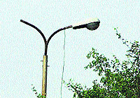 A faulty streetlight in Jalandhar