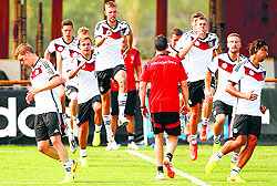 Germany players attend a training session in the village of Santo Andre, north of Porto Seguro