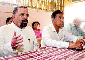 Trivendra Singh Panwar, central president of the UKD addresses mediapersons 