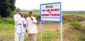 Land acquired by the Haryana Tourism for constructing an Integrated Tourism Resort and Spa in Kajiana village near Pinjore in Panchkula district.