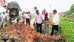 The Drainage Department conducts a raid at Bulandpur near Jalandhar on Monday