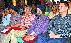 Doctors attend a function at a hotel in Sector 17, Chandigarh, on Tuesday