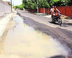 The newly laid road leading to the former mayors residence in the Civil Lines area