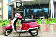 The diesel scooter made by students of Guru Kashi University, Talwandi Sabo