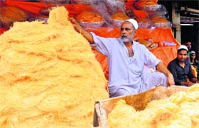 Decked up for ramzan: Eatables on sale at the Enamula building in Dehradun on Wednesday