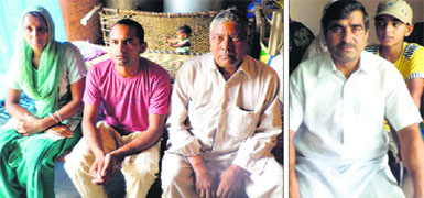 Rampura villagers Sushil and Surjeet, who returned from Iraq on Wednesday.