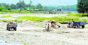 The illegal mining in Balh valley.
